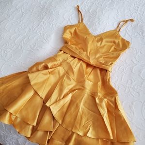 NWT Satin Tiered Flounce Mini Party Dress
